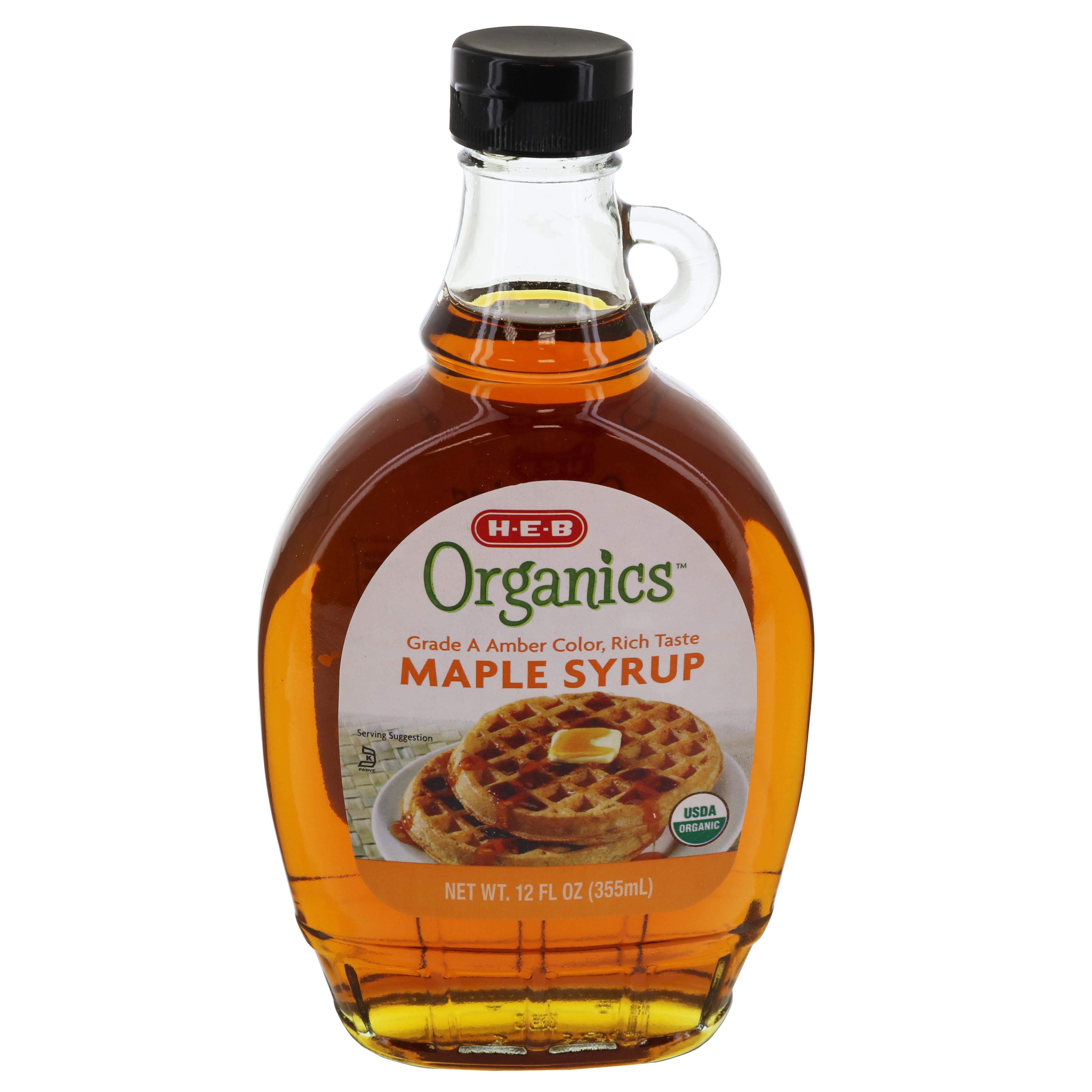 H E B Organics Grade A Medium Amber Maple Syrup Shop Syrup At H E B