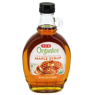 H-E-B Organics Grade A Medium Amber Maple Syrup, 12 oz