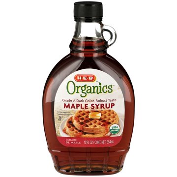 H-E-B Organics Dark Robust Taste Maple Syrup, 12 oz