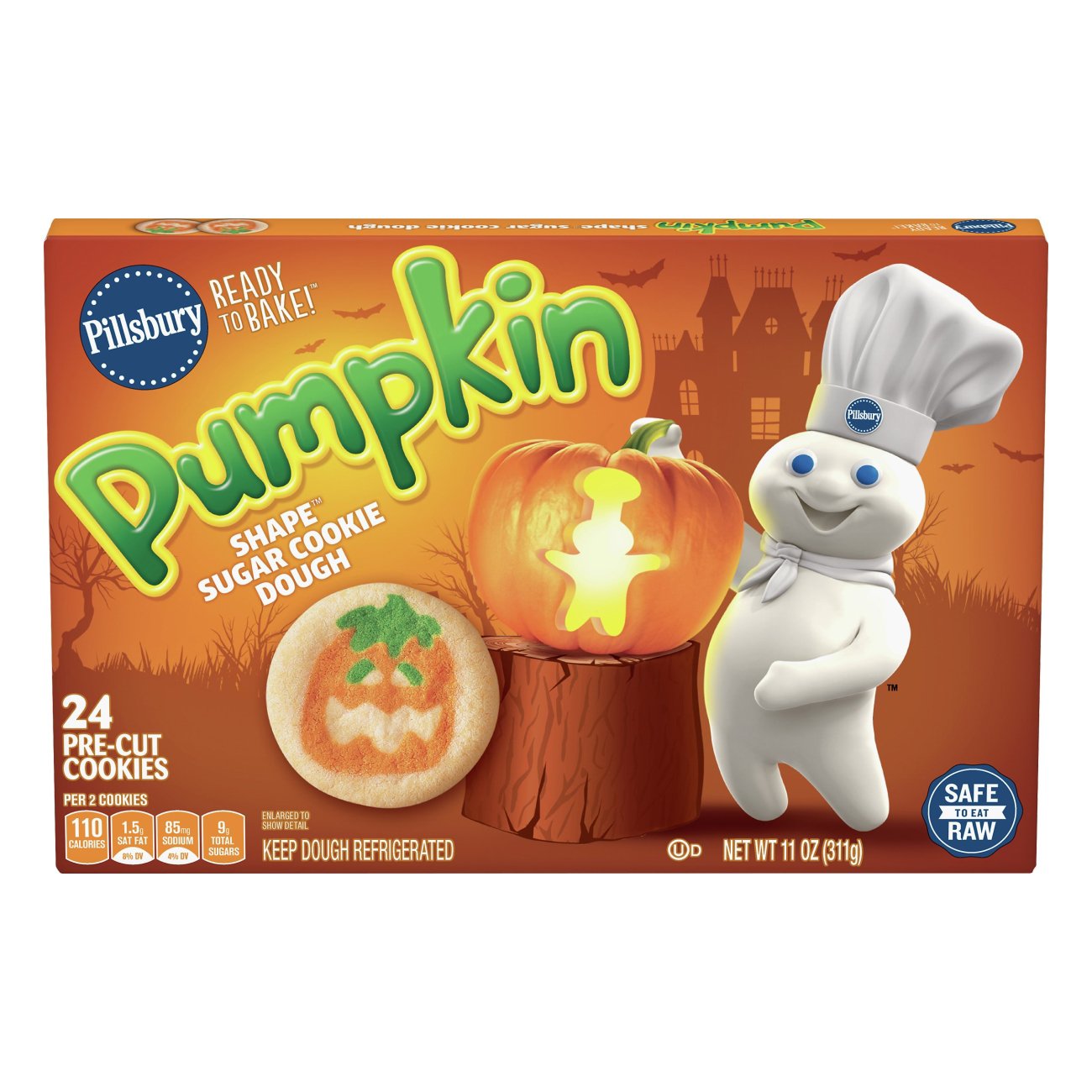 Pillsbury Ready To Bake! Pumpkin Shape Sugar Cookies ...