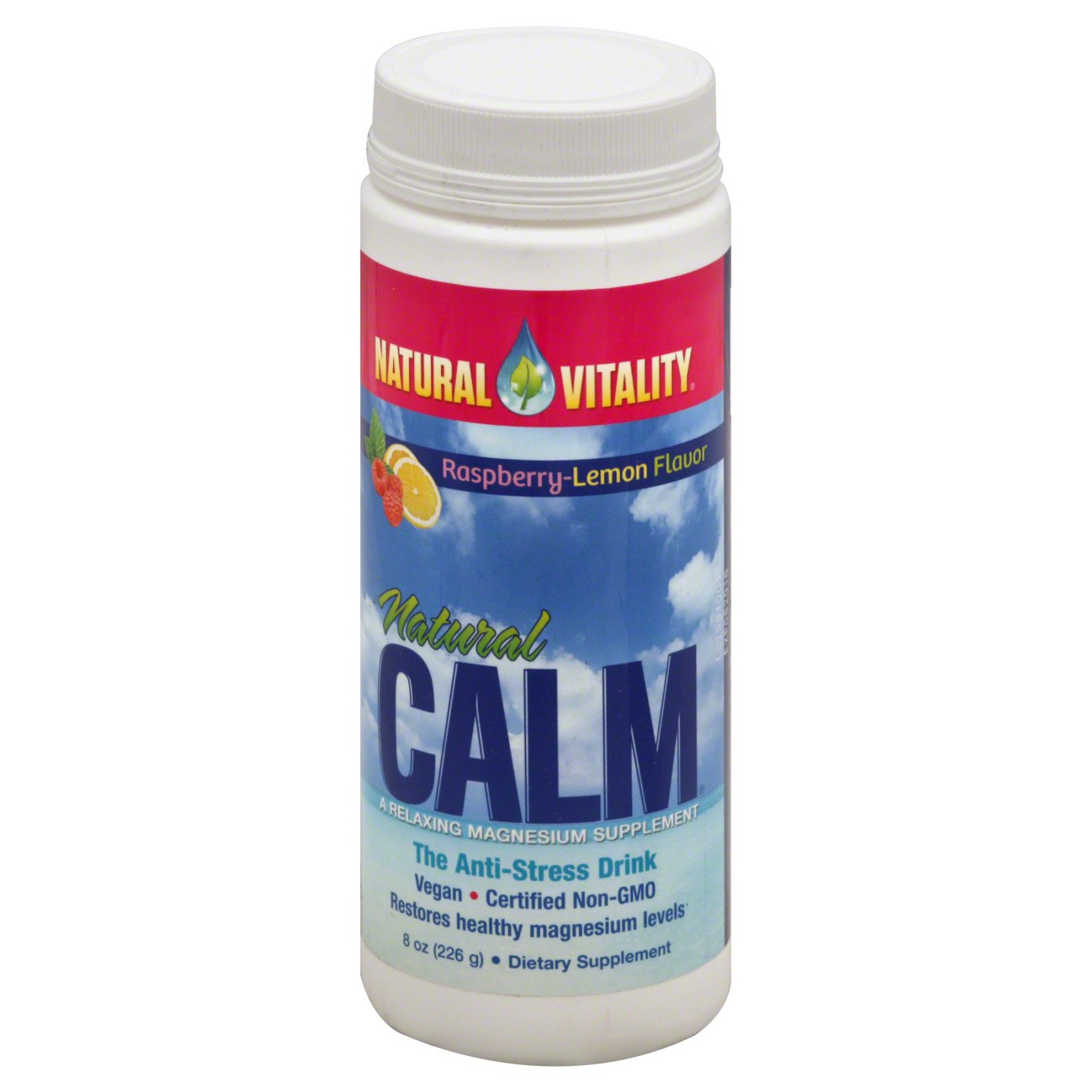 Peter Gillham's Natural Vitality Natural Calm Magnesium Supplement Organic RaspberryLemon