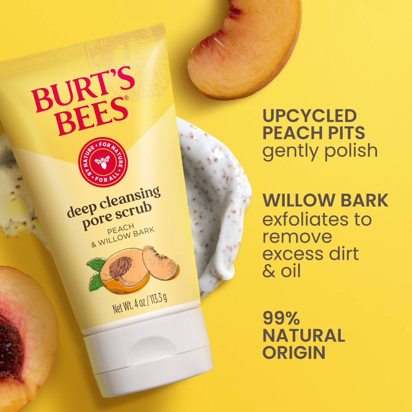Burt's Bees Deep Cleansing Pore Scrub - Peach & Willow Bark; image 7 of 13