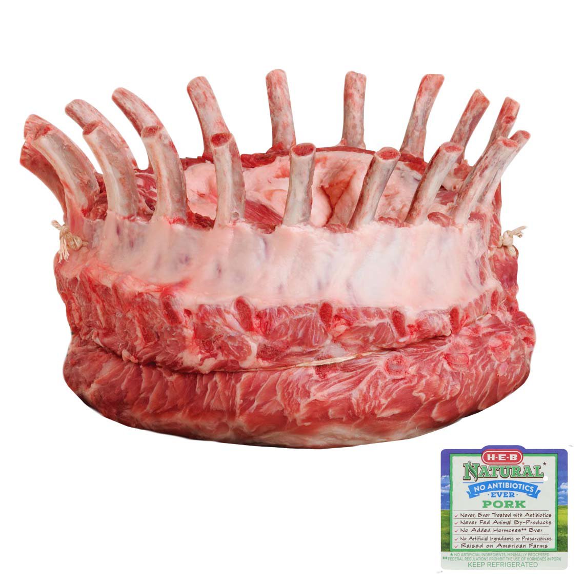 HEB Natural Frenched Center Rib Pork Loin Crown Roast Shop Pork at