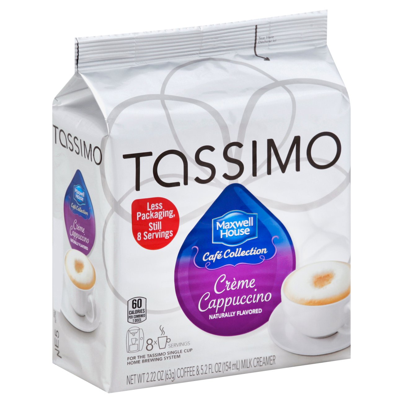 Tassimo Maxwell House Cafe Collection Creme Cappuccino Single Serve Coffee Cups