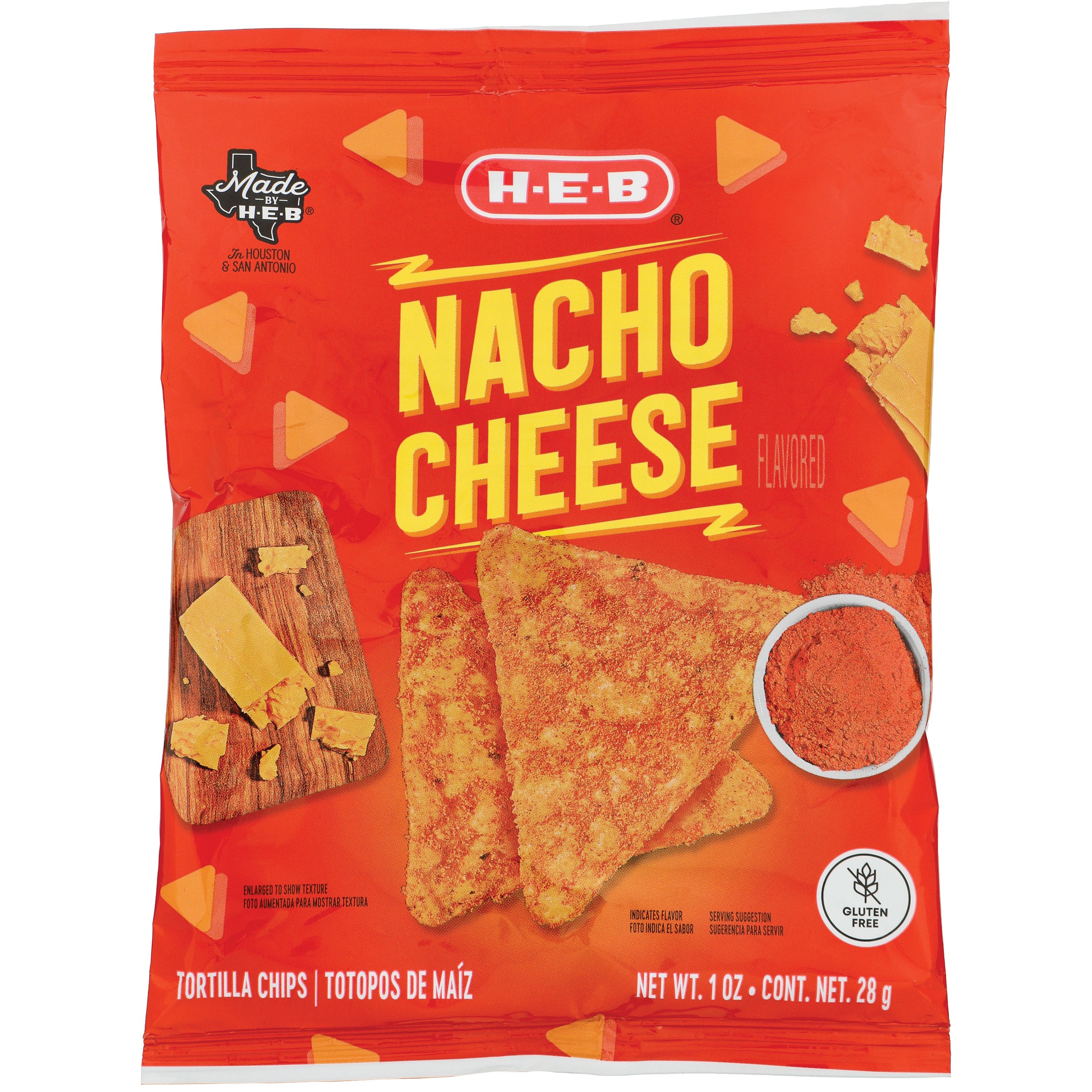 H-E-B Nacho Cheese Flavored Tortilla Chips - Shop Snacks & Candy At H-E-B