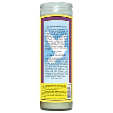 Brilux Espiritu Santo Religious Candle - White Wax, 8"