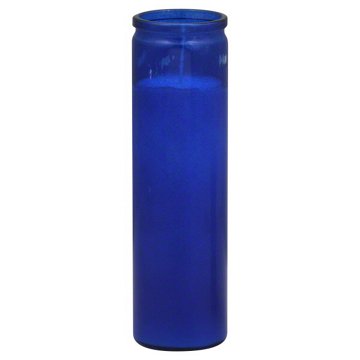 Brilux Clear Glass Candle - Blue, 8"