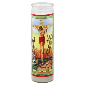 Reed Candle Justo Juez Religious Candle - White Wax, 8.25"
