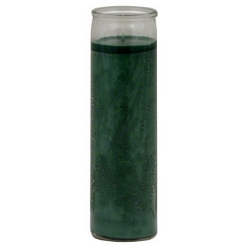 Brilux Clear Glass Candle - Green Wax, 8"