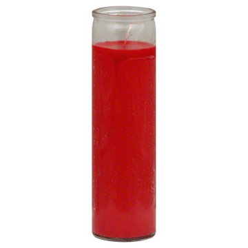 Brilux Clear Glass Candle - Red Wax, 8"