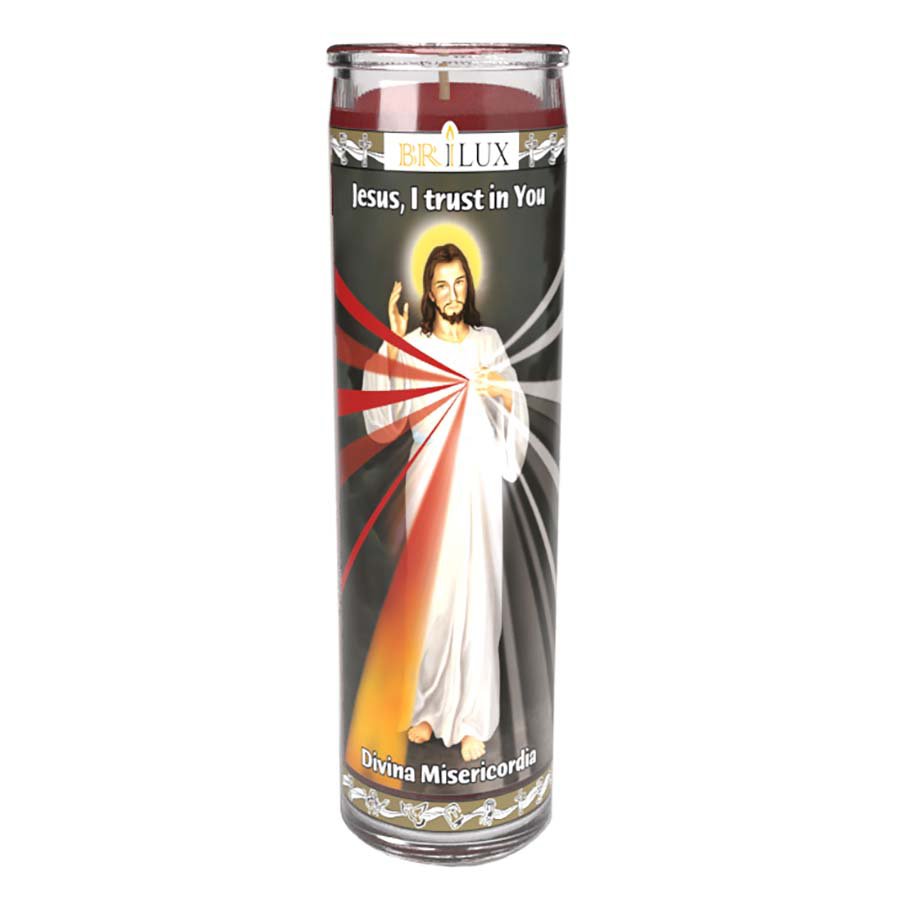 Brilux Divina Misericordia Religious Candle Red Wax Shop Candles at