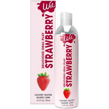 Wet Water Based Flavored Lubricant - Sultry Strawberry, 3.1 oz