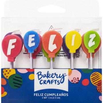 Bakery Crafts "Feliz Cumpleanos" Birthday Balloon Letter Candles Set