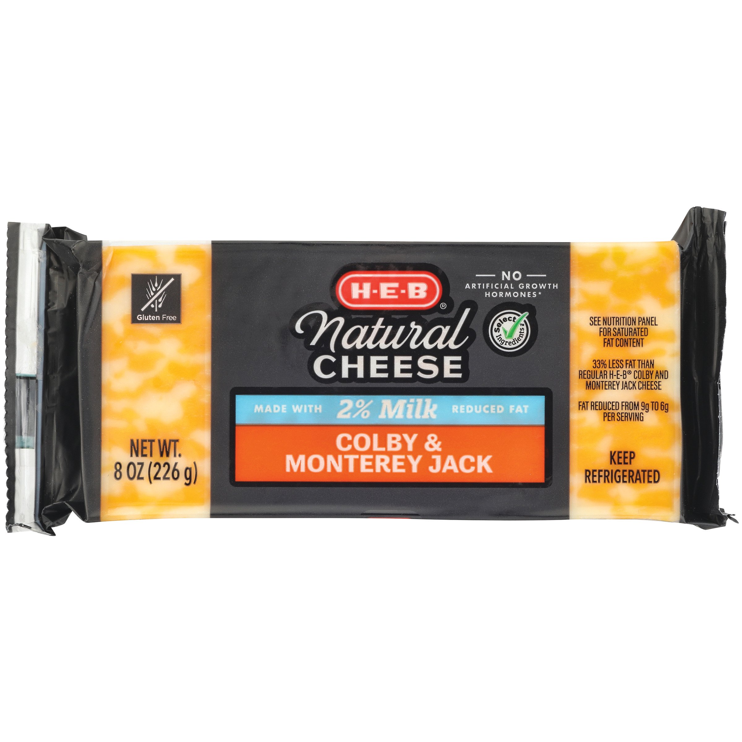 H-E-B Select Ingredients Reduced Fat Colby And Monterey Jack Cheese ...