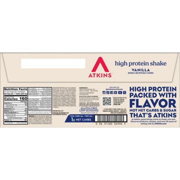 Atkins 15g Protein Shakes 12 pk Bottles - Creamy Vanilla