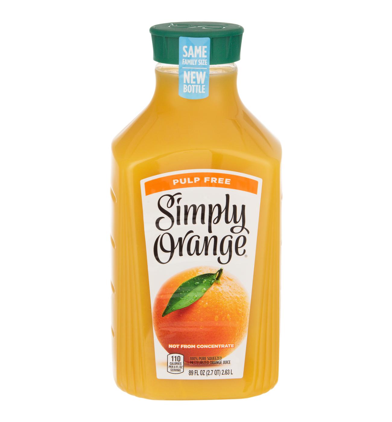 Simply Beverages Pulp Free 100% Orange Juice; image 1 of 4