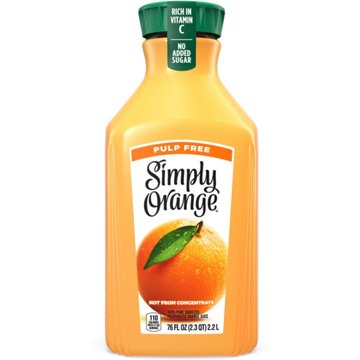 Simply Pulp Free 100% Orange Juice, 76 oz