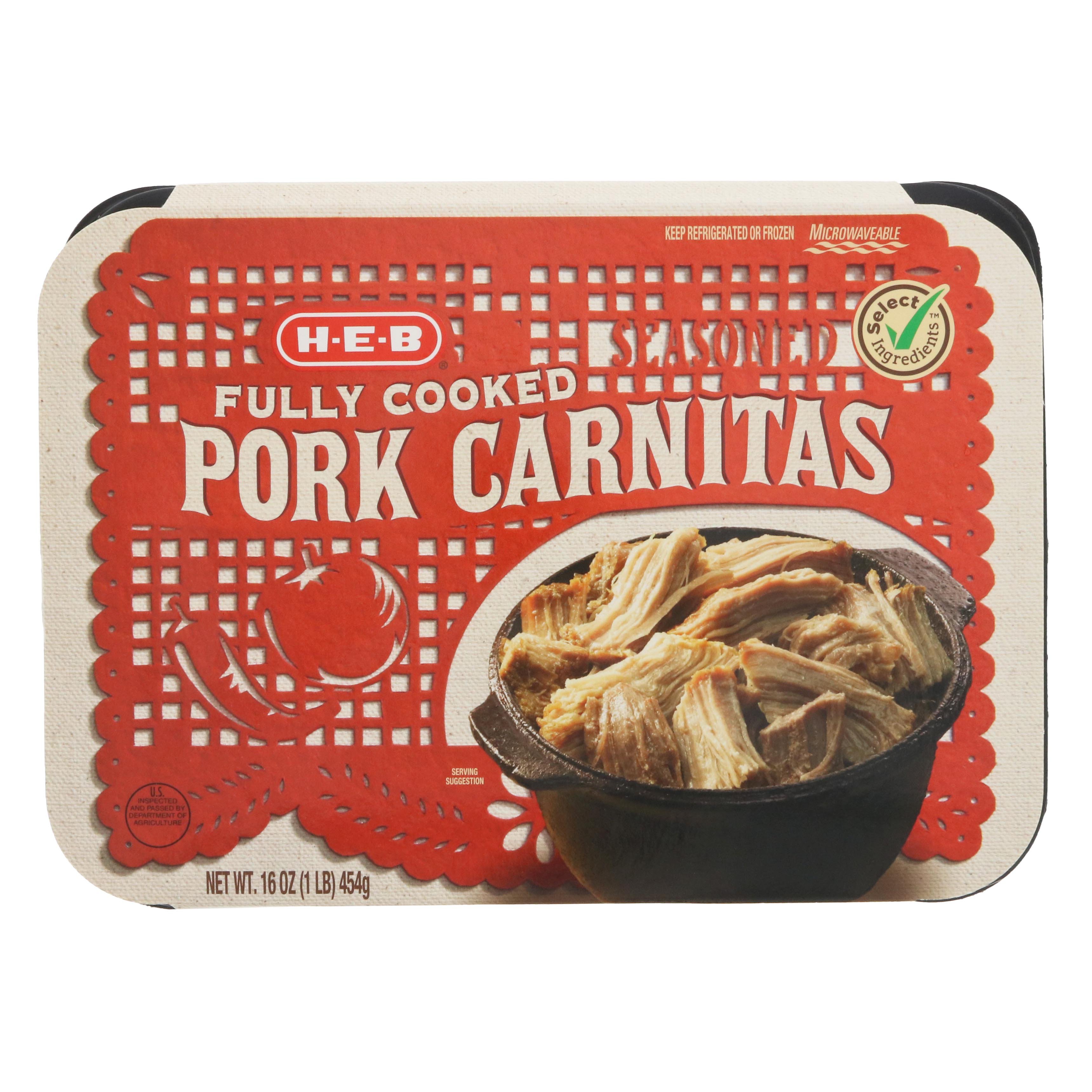 HEB Select Ingredients Fully Cooked Seasoned Pork Carnitas Shop