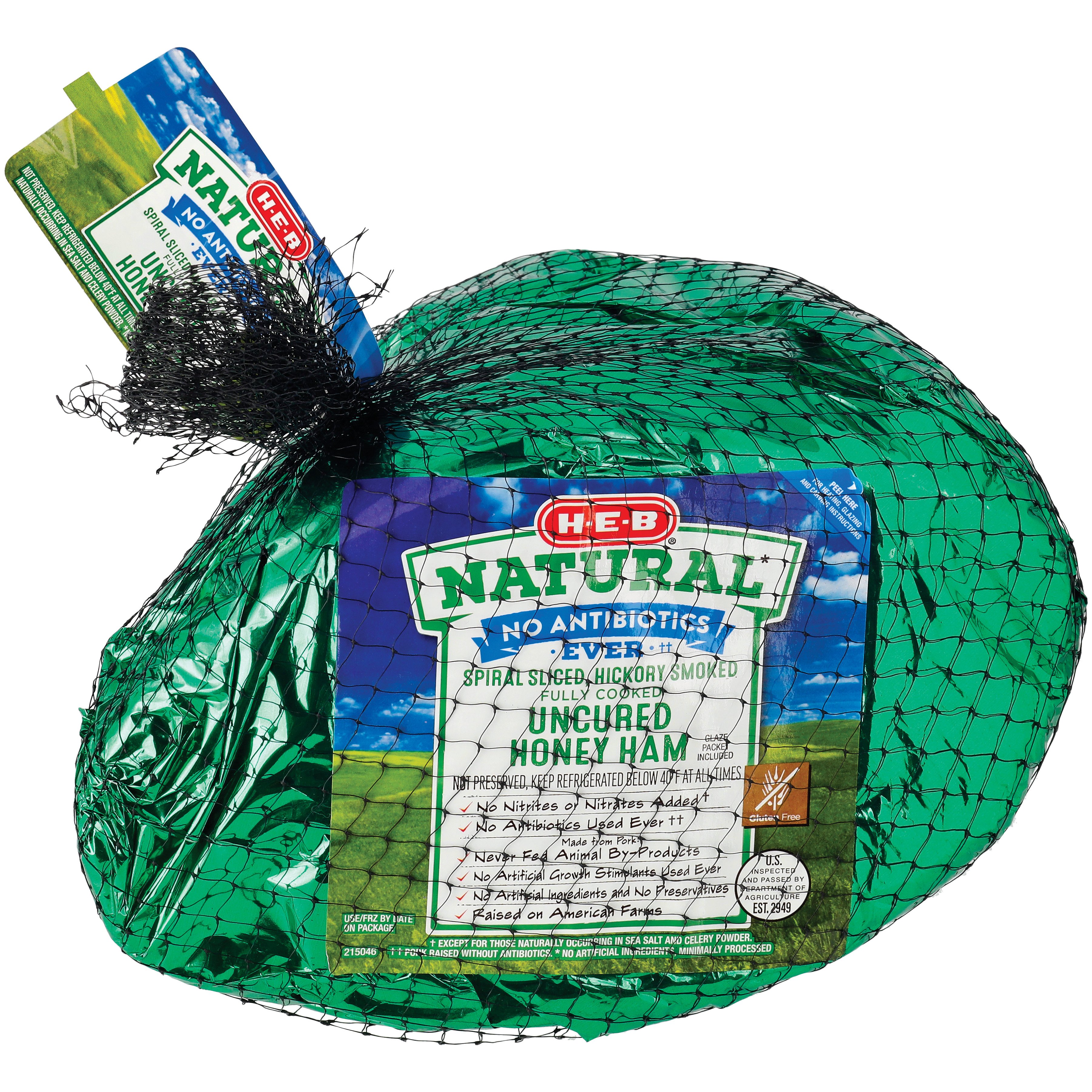 HEB Natural Spiral Sliced Uncured Honey Ham Honey Glaze Shop Pork at HEB