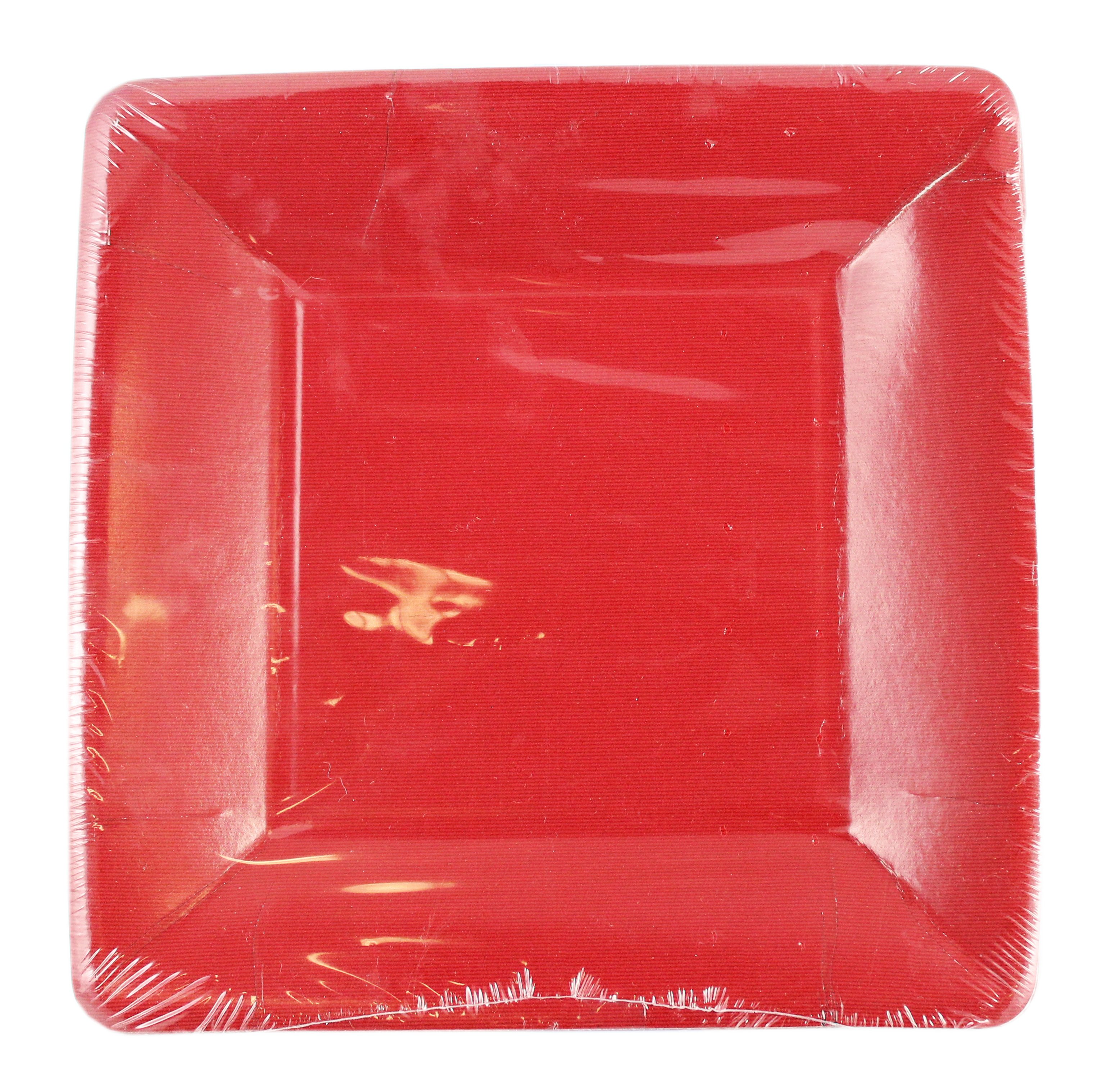 Caspari Dessert Plates Grosgrain Border Red, 8 ct | Central Market ...