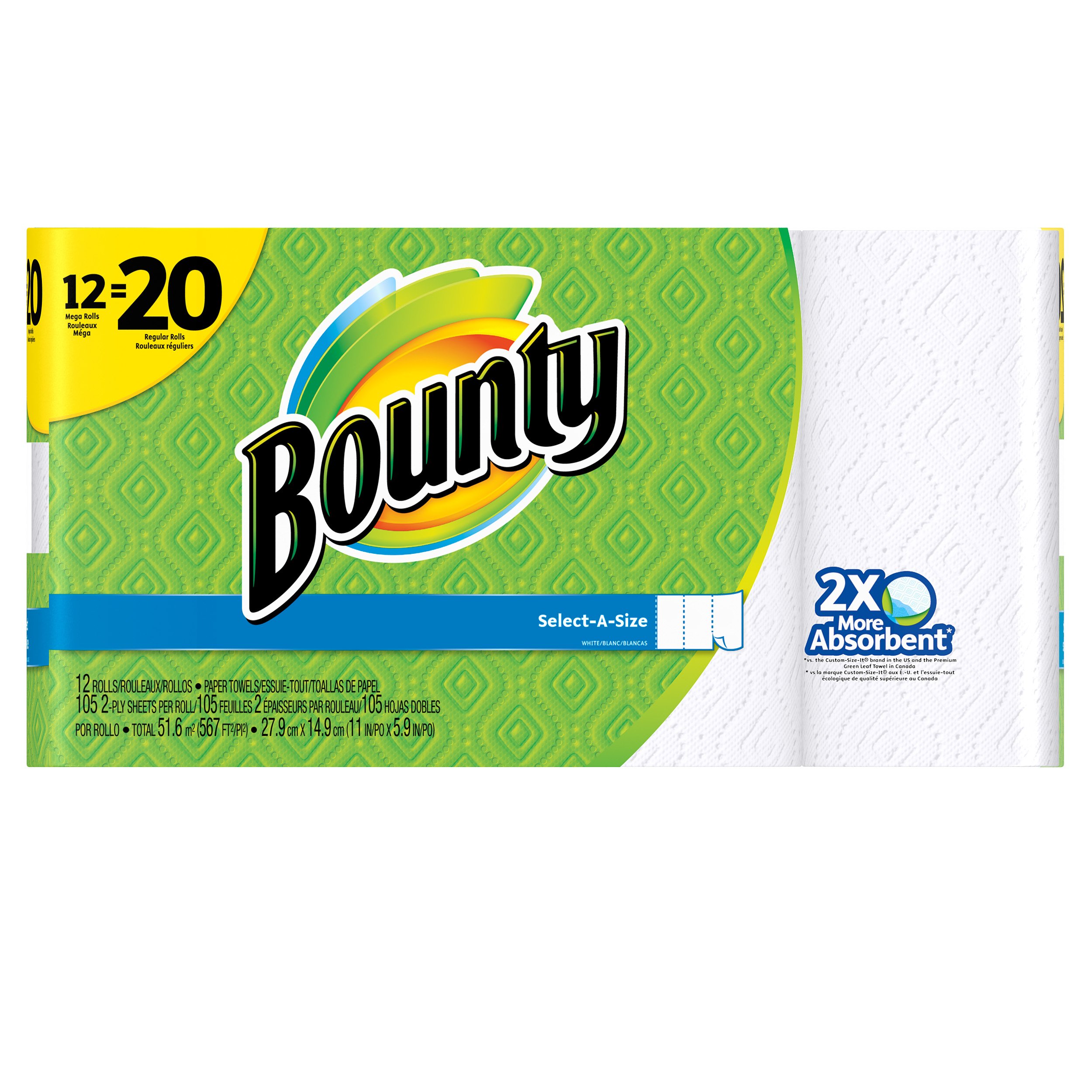 Bounty select a size mega roll paper towels shop paper towels at h e b