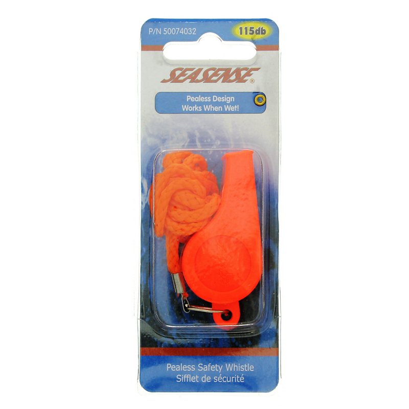 Sea Sense 50074032 Orange ABS Plastic Safety Whistle Lanyard 