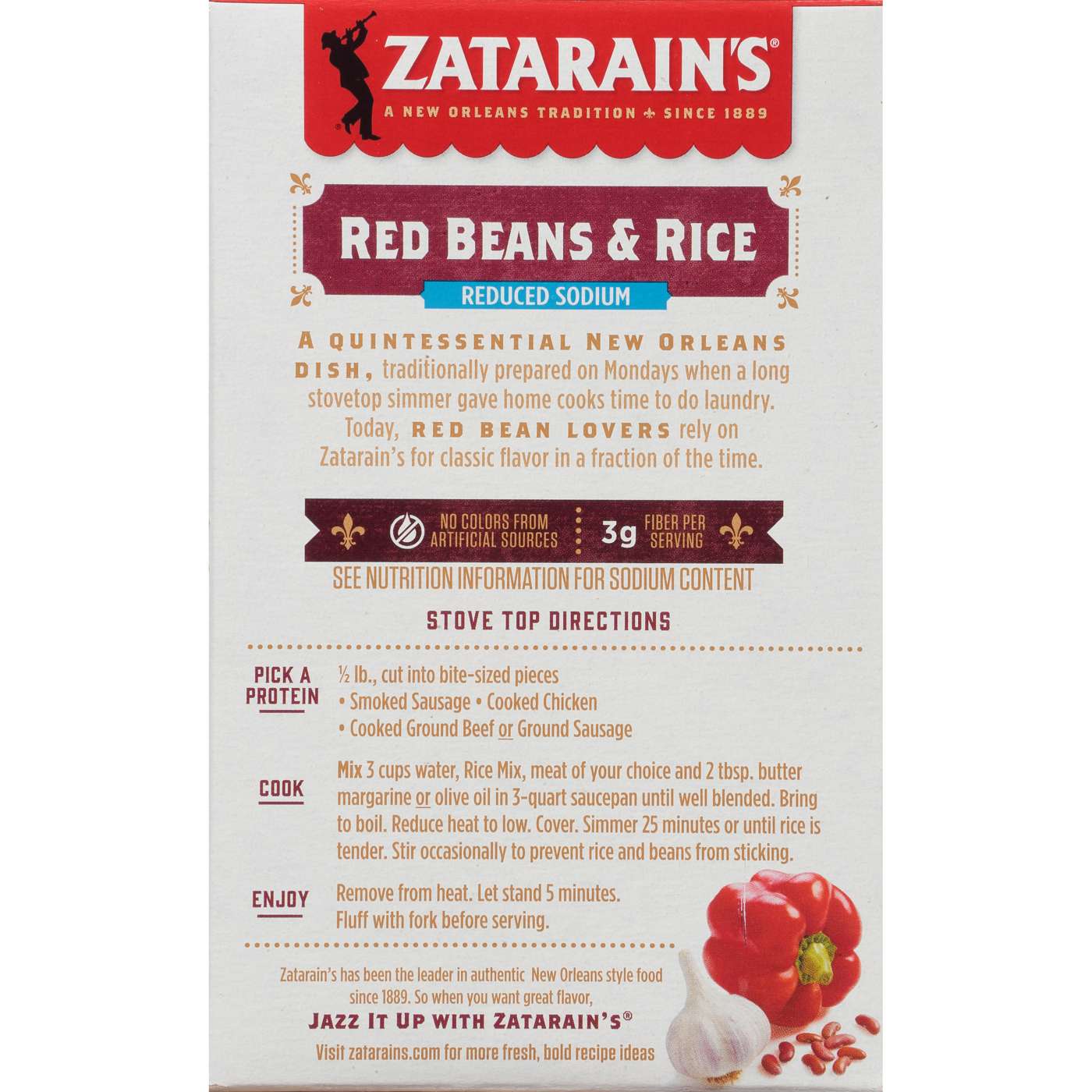 Zatarain's Reduced Sodium Red Beans & Rice; image 3 of 4
