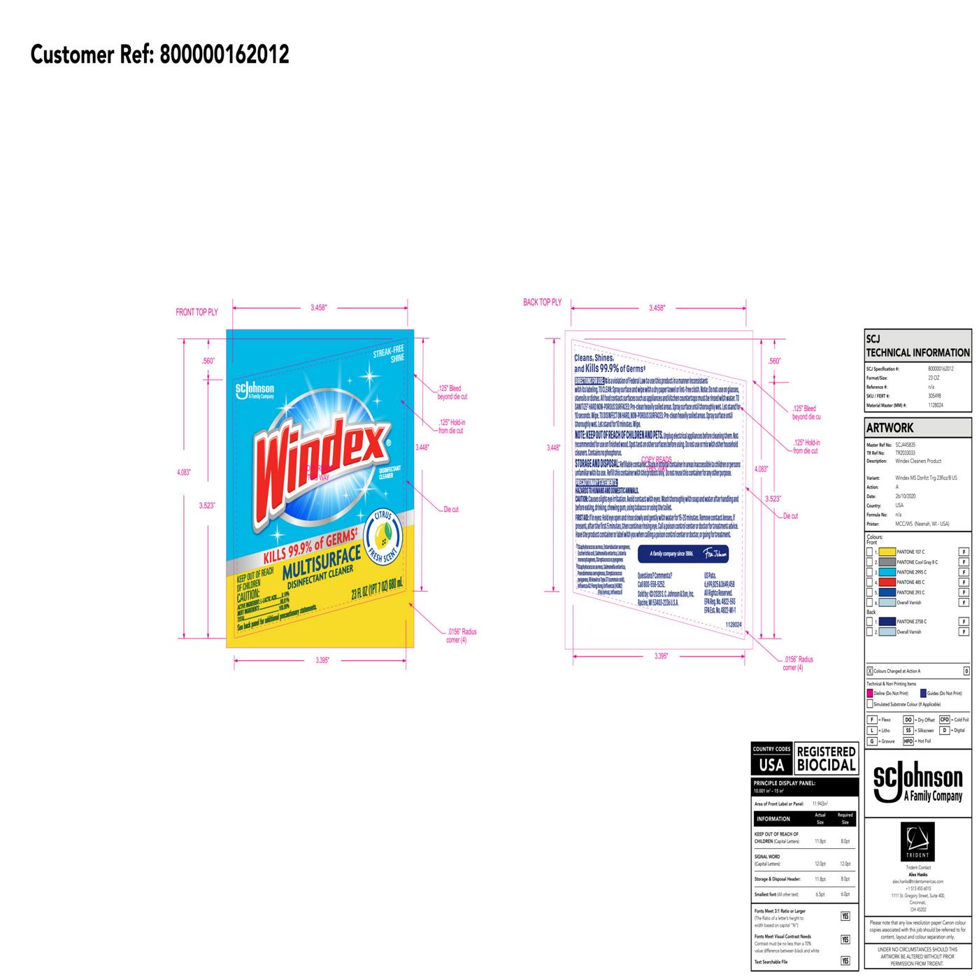 Windex Citrus Fresh Multi Surface Disinfectant Cleaner Spray; image 4 of 9