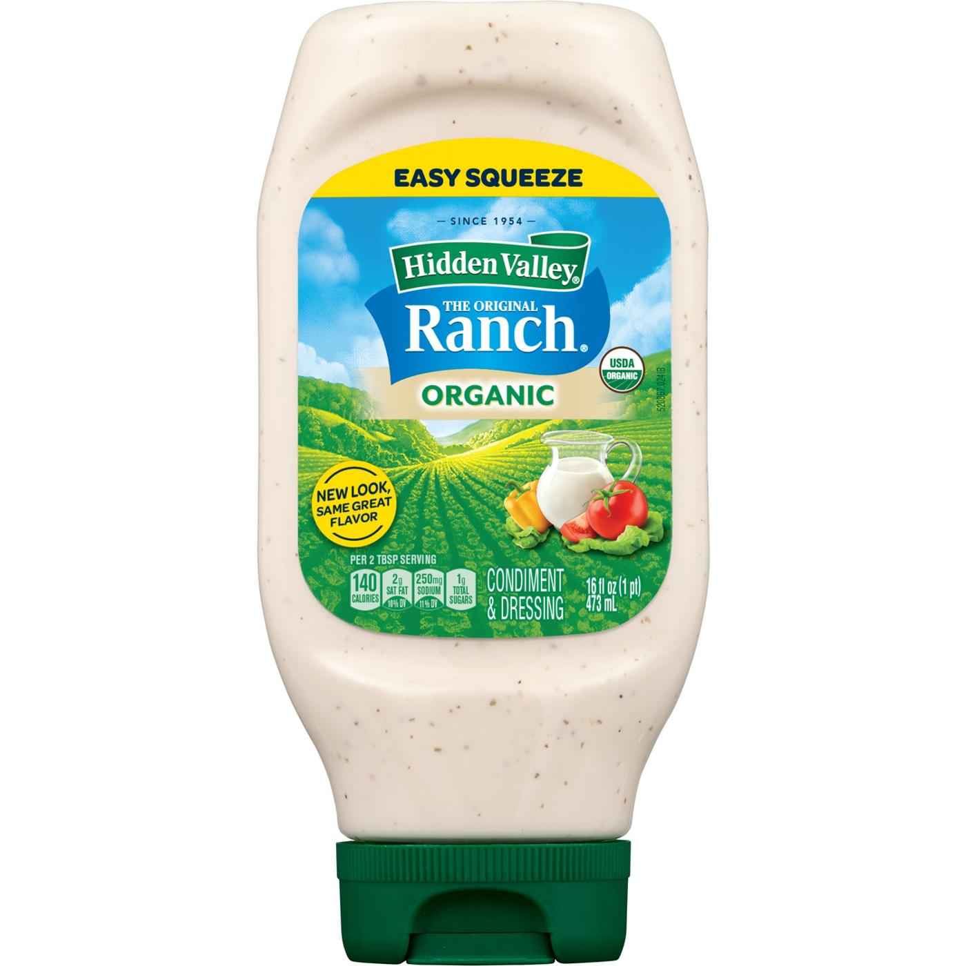 Hidden Valley Organic Ranch Condiment and Dressing, Easy Squeeze Bottle; image 2 of 10