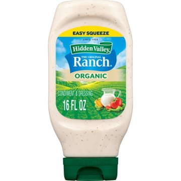 Hidden Valley Organic Ranch Condiment and Dressing, Easy Squeeze Bottle, 16 oz