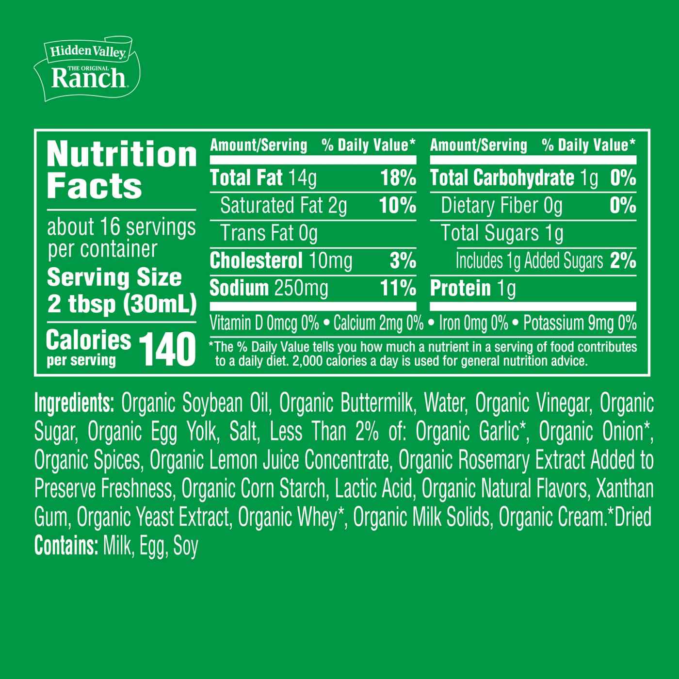 Hidden Valley Organic Ranch Condiment and Dressing, Easy Squeeze Bottle; image 7 of 10