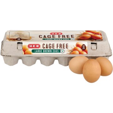 H-E-B Grade AA Cage Free Large Brown Eggs
