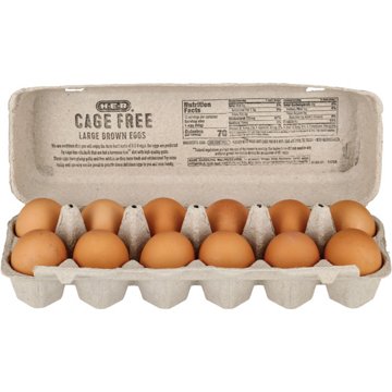 H-E-B Grade AA Cage Free Large Brown Eggs
