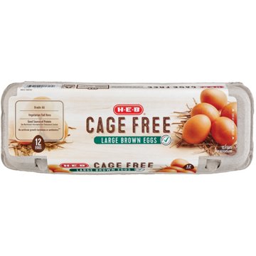 H-E-B Grade AA Cage Free Large Brown Eggs