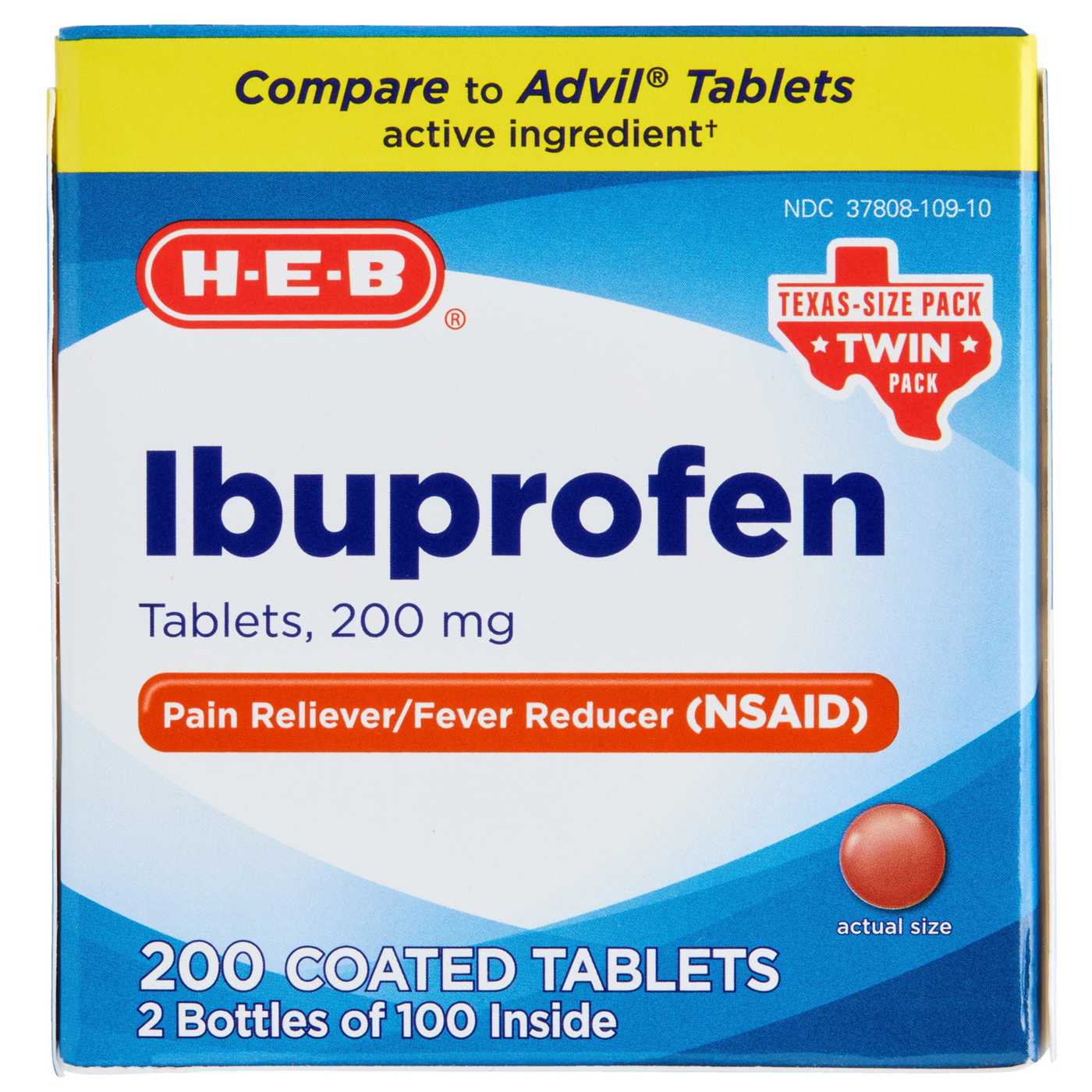 H-E-B Ibuprofen Fever & Pain Relief Coated Tablets – 200 mg Twin Pack; image 2 of 5
