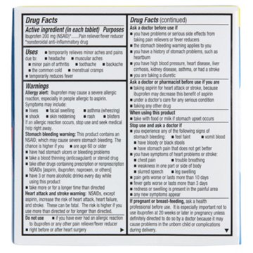 H-E-B Ibuprofen Fever & Pain Relief Coated Tablets – 200 mg Twin Pack, 200-ct