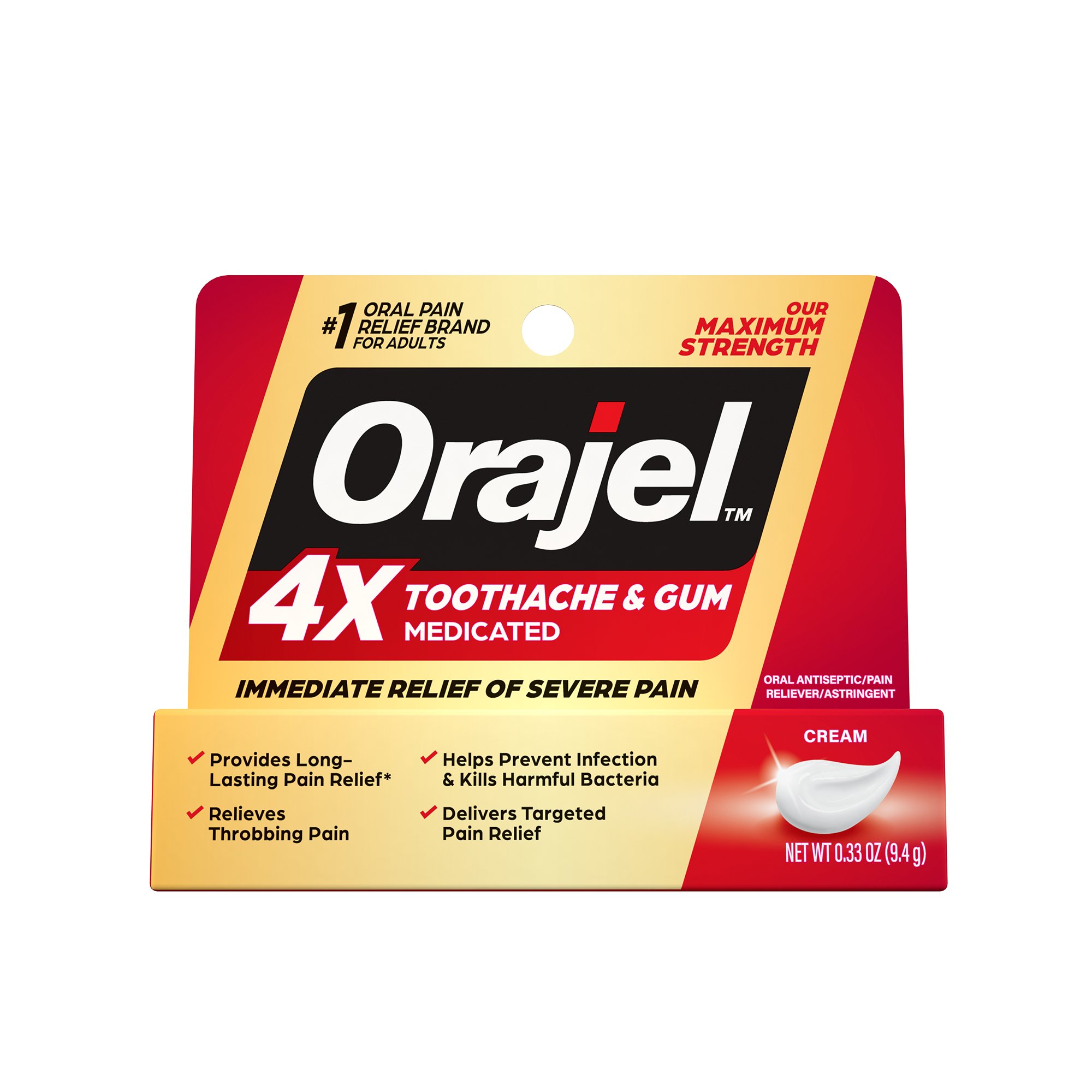 Orajel 4x Medicated Toothache & Gum Instant Pain Relief Cream Shop