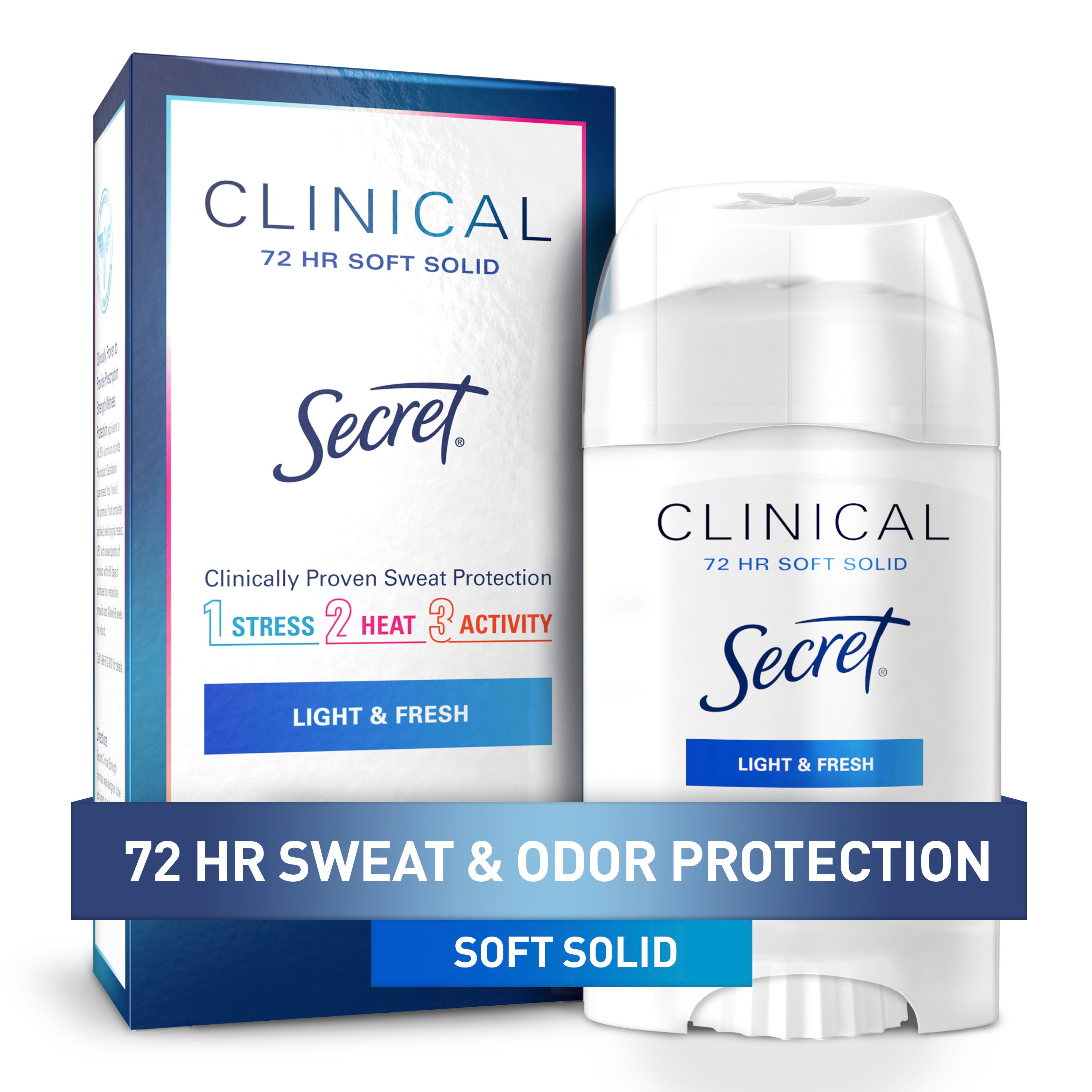 Secret Clinical Strength Soft Solid Antiperspirant And Deodorant, Light