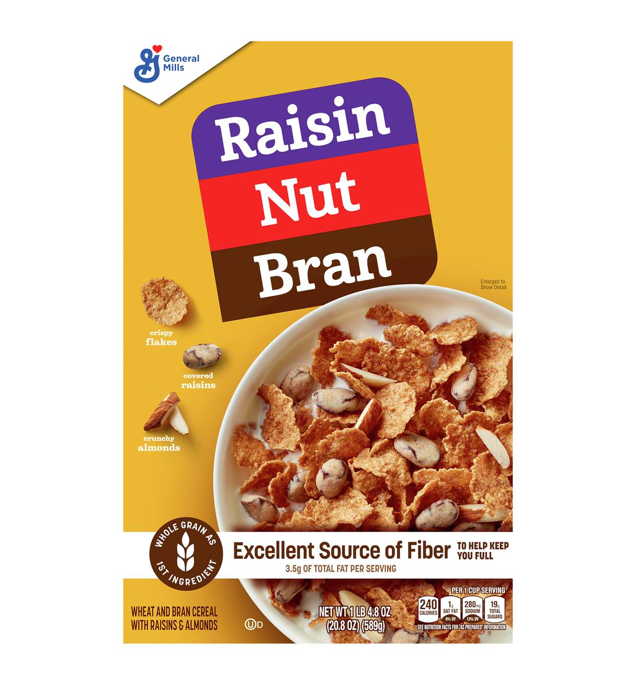 General Mills Raisin Nut Bran with Almonds and Covered Raisins Cereal