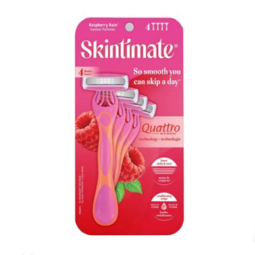 Skintimate Raspberry Rain 4-Blade Disposable Razor, 4 ct