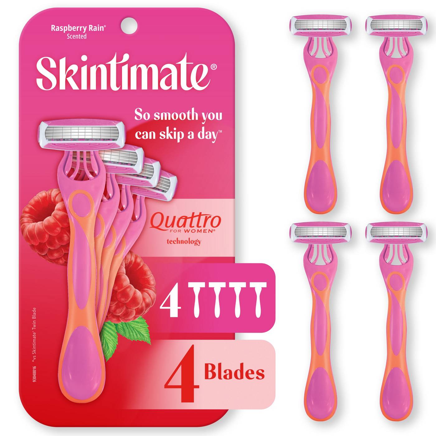 Skintimate Raspberry Rain 4-Blade Disposable Razor; image 6 of 7