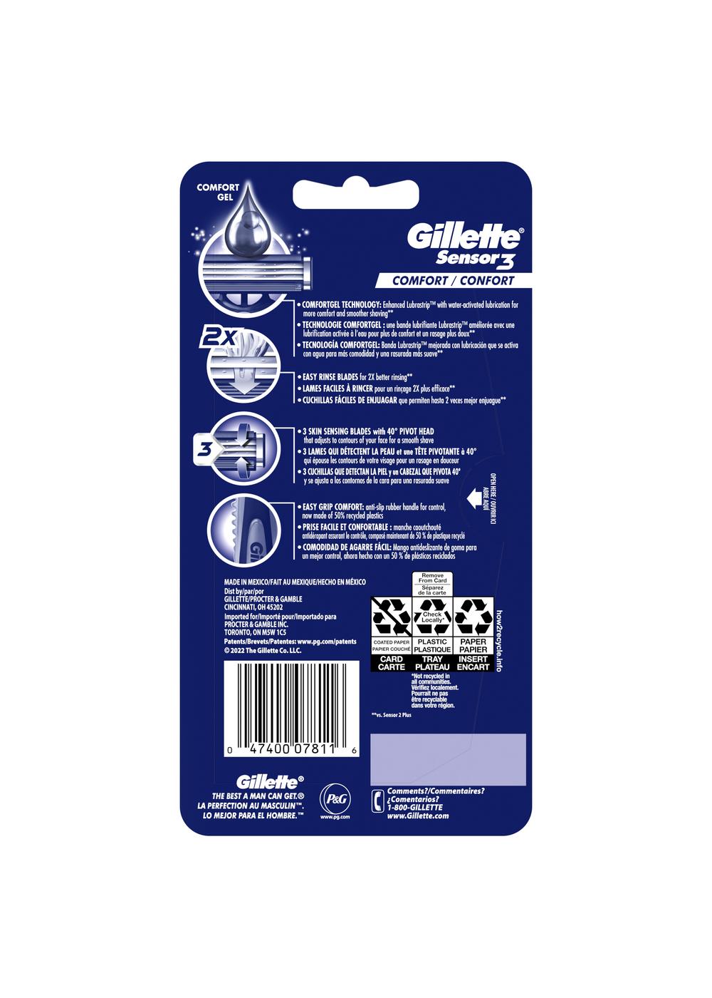 Gillette Sensor3 Comfort Disposable Razors; image 10 of 10