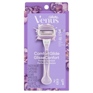 Venus ComfortGlide Women's Razor + 2 Blade Refills, Freesia Scented