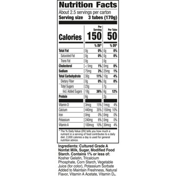 Yoplait GoGurt Low-Fat Strawberry Yogurt Tubes