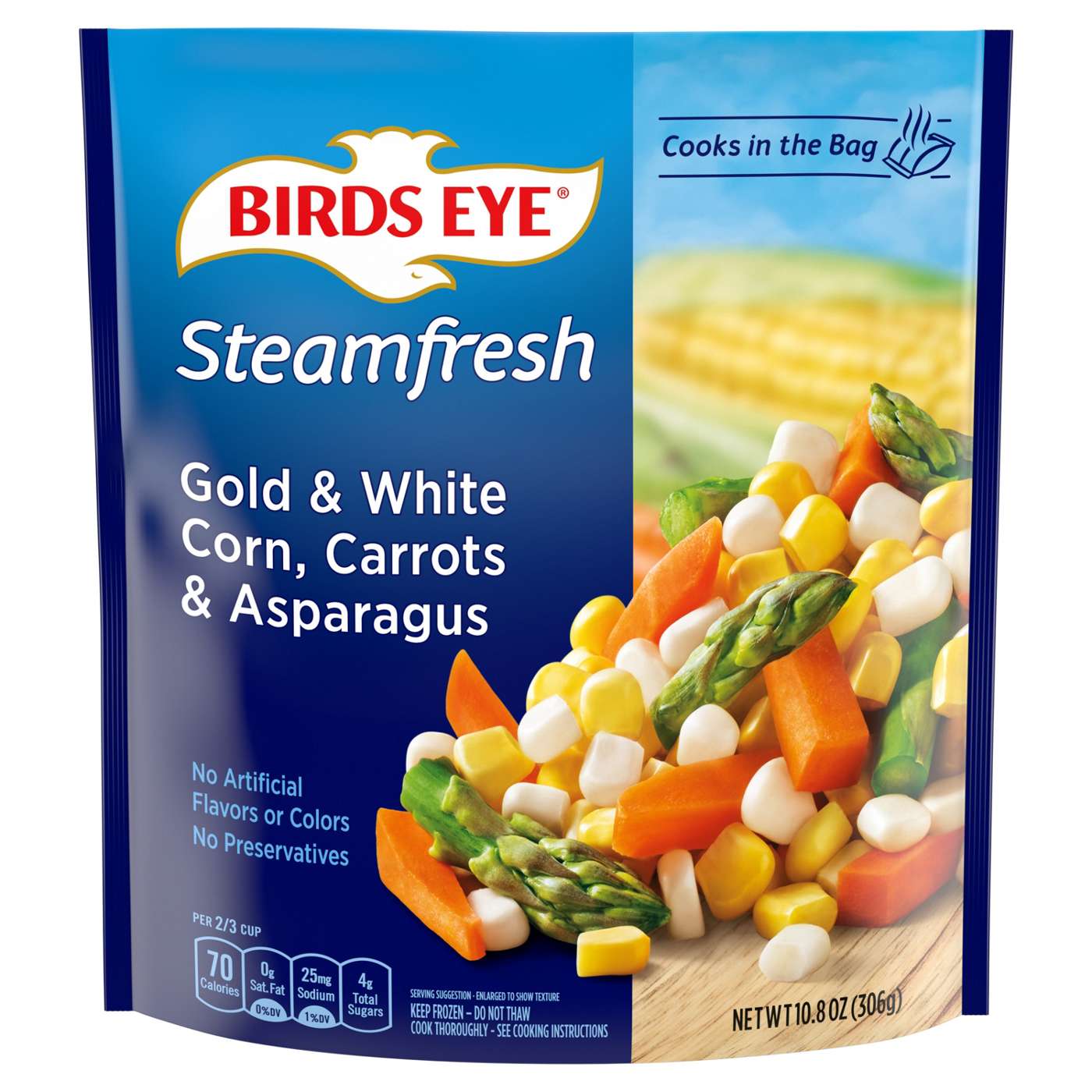 Birds Eye Frozen Steamfresh Corn, Carrots & Asparagus; image 1 of 7