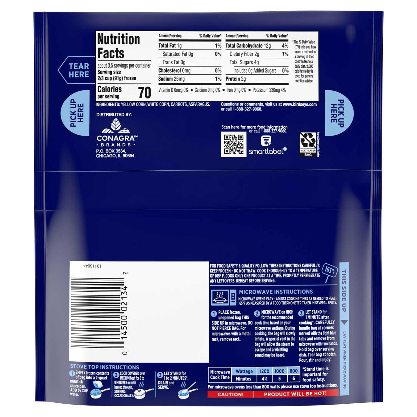 Birds Eye Frozen Steamfresh Corn, Carrots & Asparagus; image 4 of 7