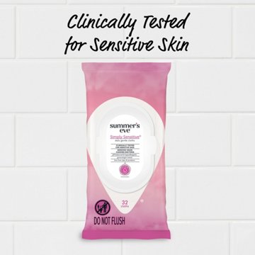 Summer's Eve Simply Sensitive Feminine Wipes, 32 ct