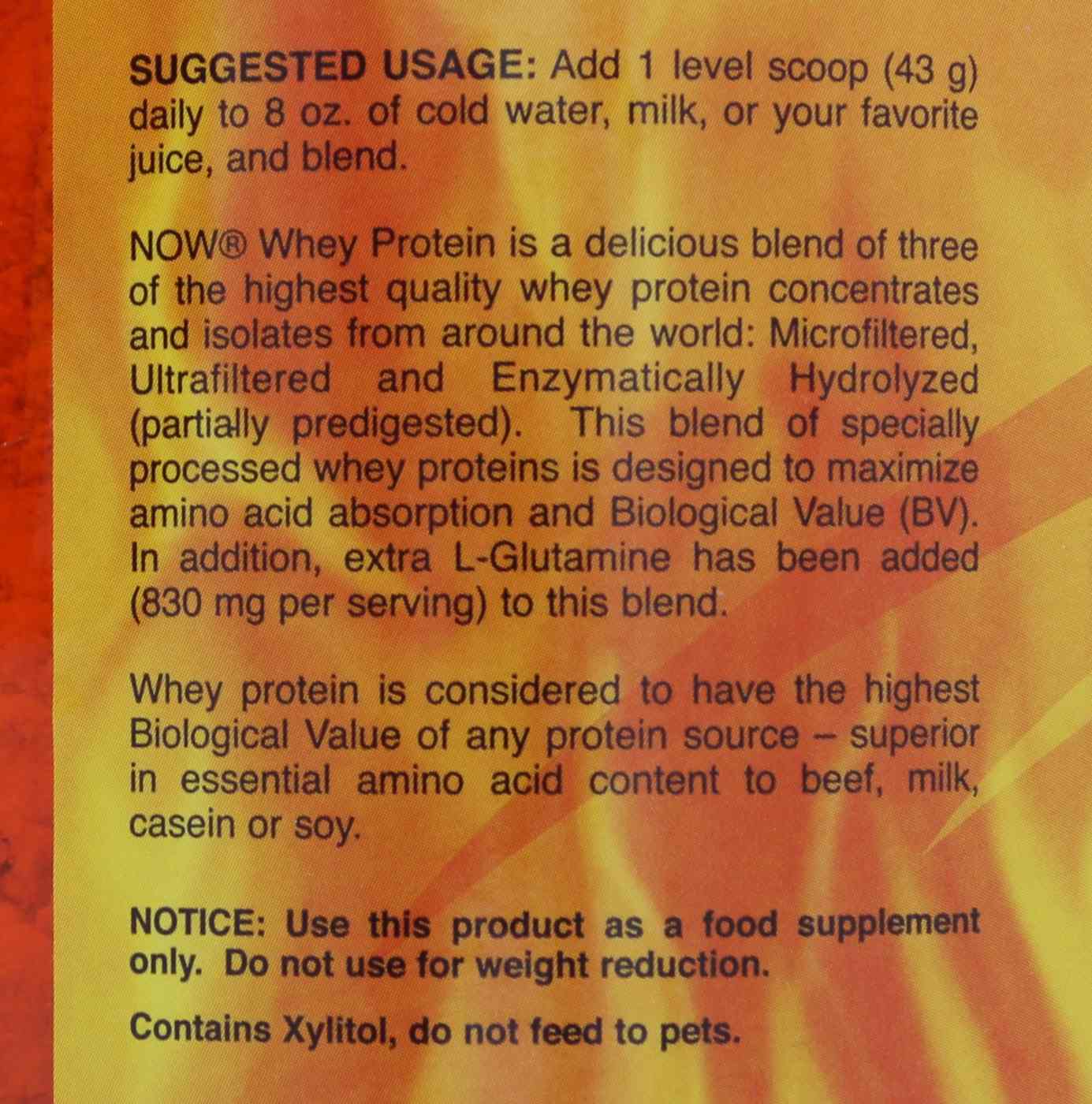NOW Sports Premium Whey Protein, Natural Vanilla; image 2 of 3