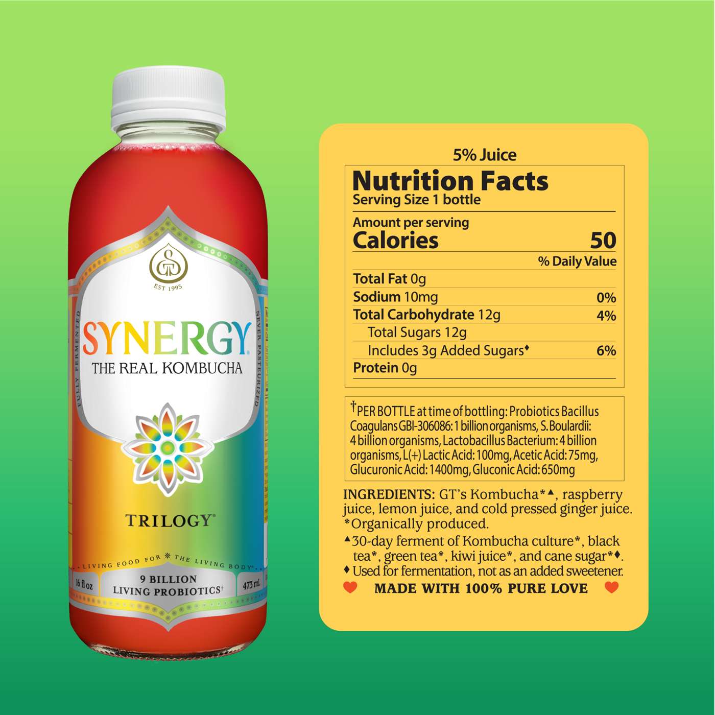 GT's Enlightened Synergy Trilogy Organic Kombucha; image 4 of 7