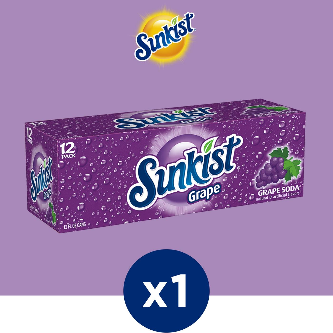 Sunkist Grape Soda 12 pk Cans; image 6 of 7